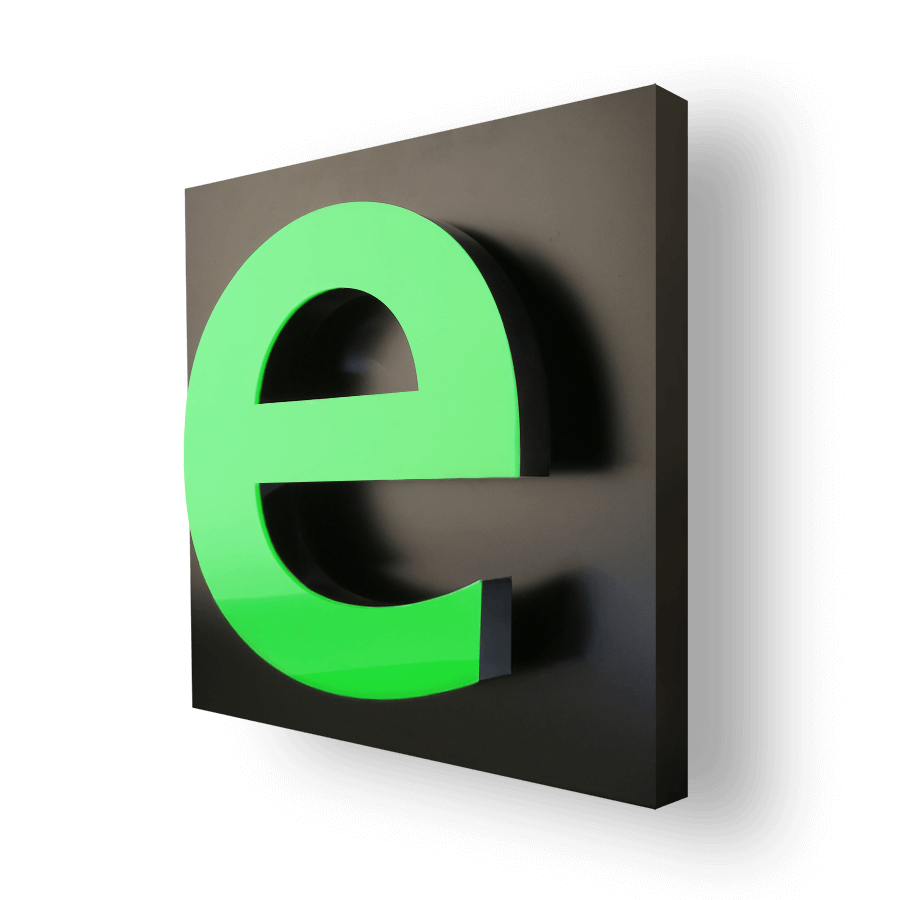 lettre bloc led plexi eclairage face vert